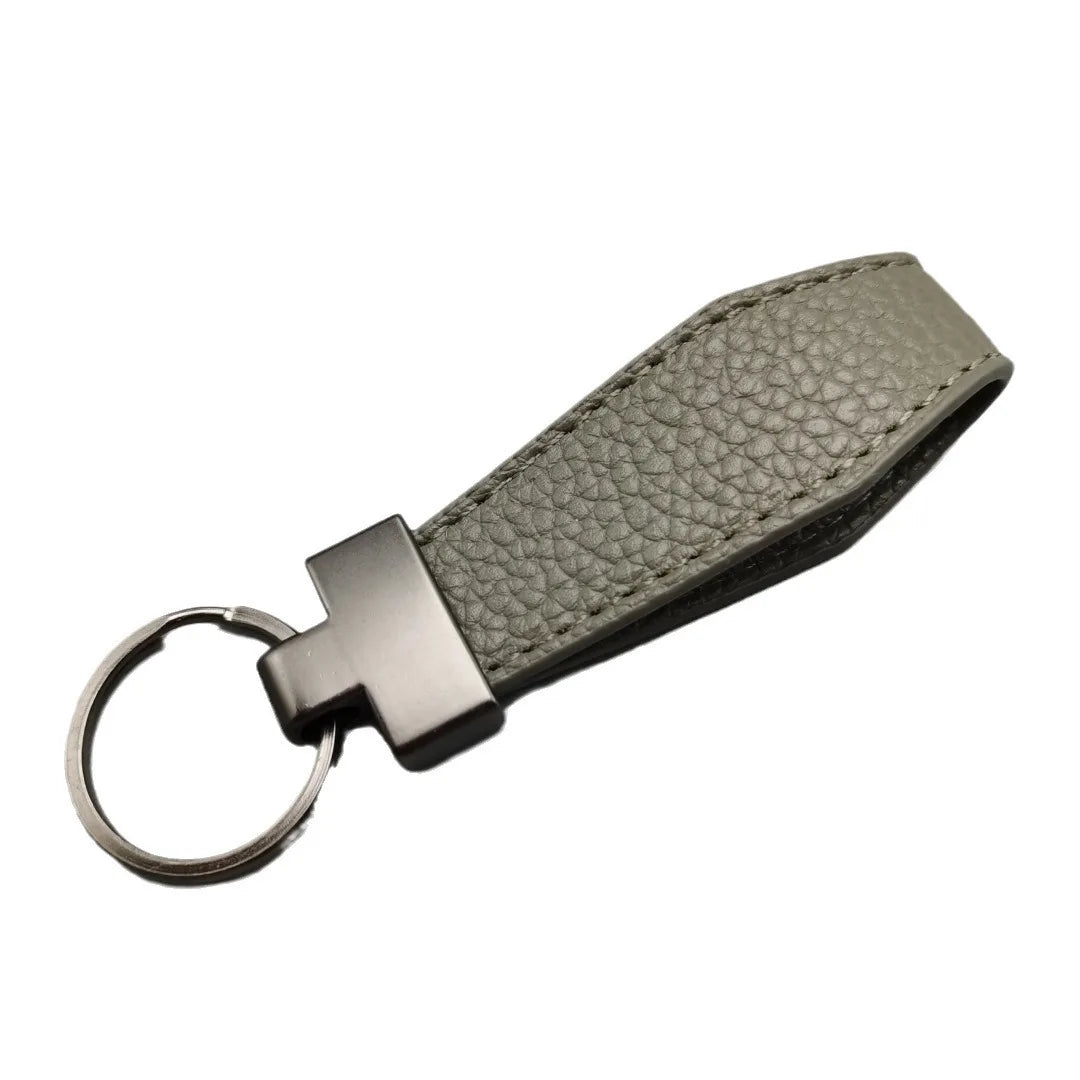 Luxury PU Leather Keychain – Punk Style, Gold Finish, Gift for Men & Women