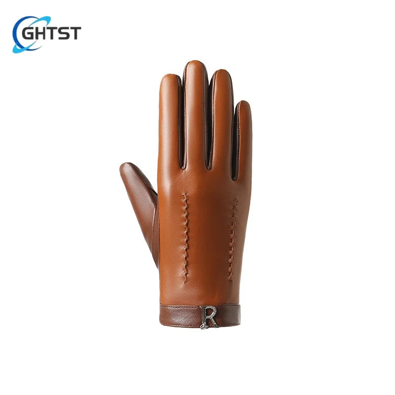 Gants élégants en cuir d’agneau pour femme – Camel