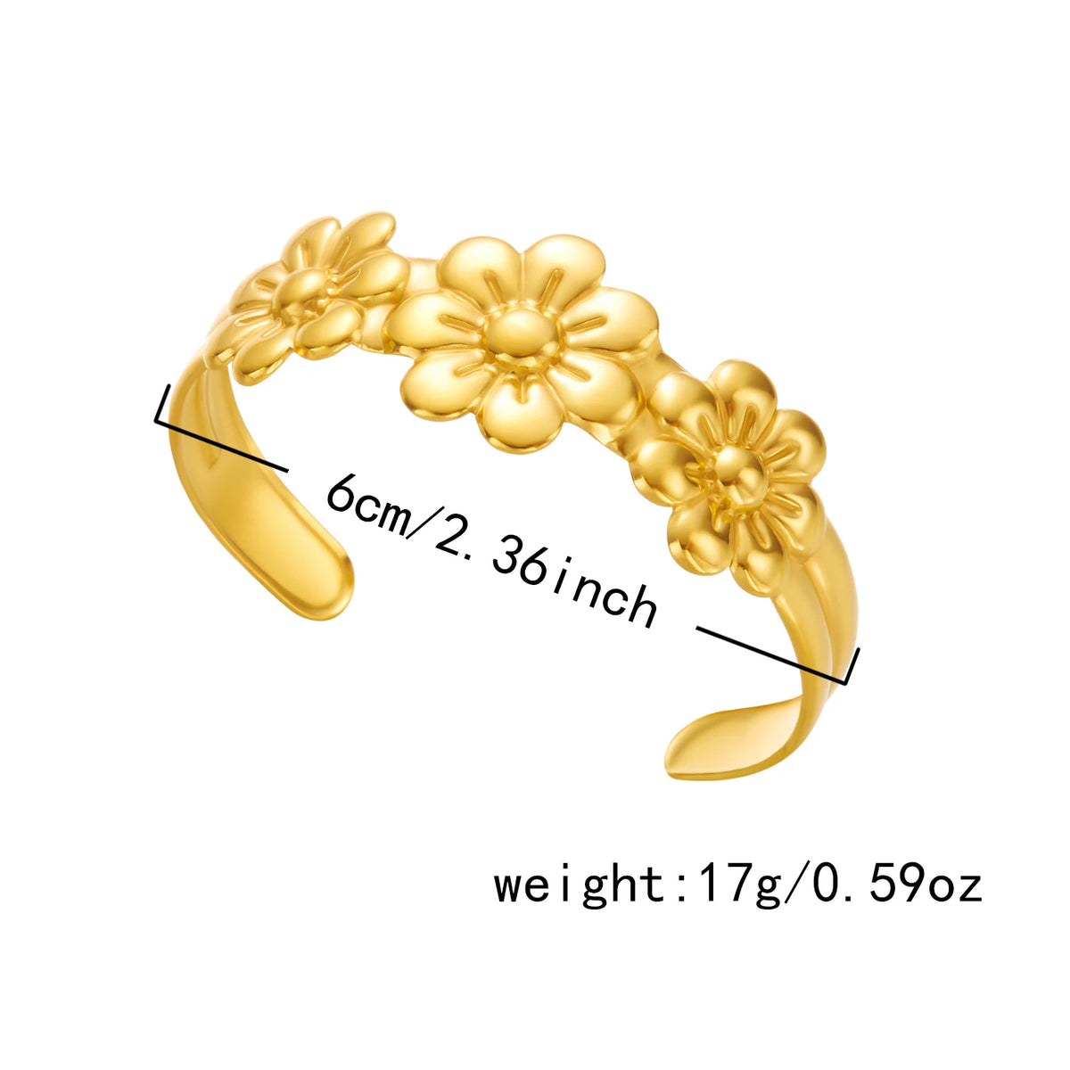 Bracelet Manchette Boho Étoile de Mer – Acier Inoxydable Doré, Motif Océan, Plage & Fête, Pour Femme