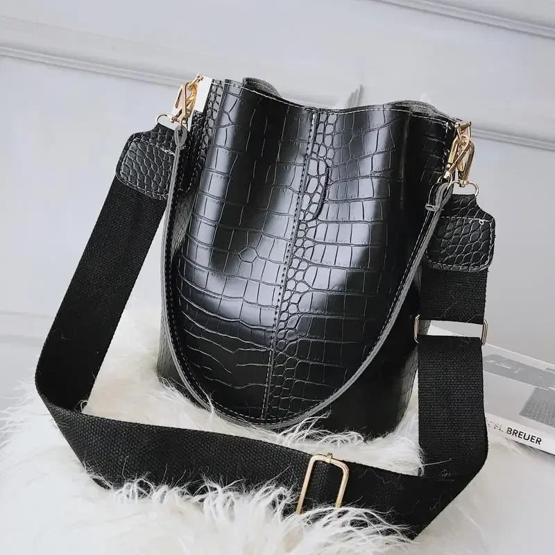 Sac Seau pour Femme - Effet Crocodile Vintage