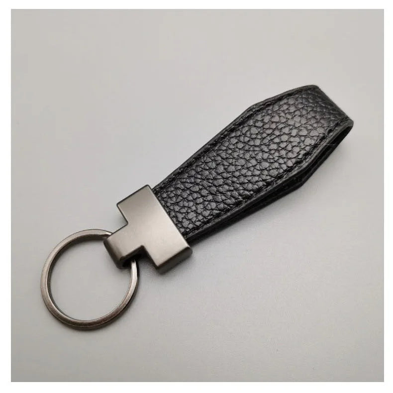 Luxury PU Leather Keychain – Punk Style, Gold Finish, Gift for Men & Women