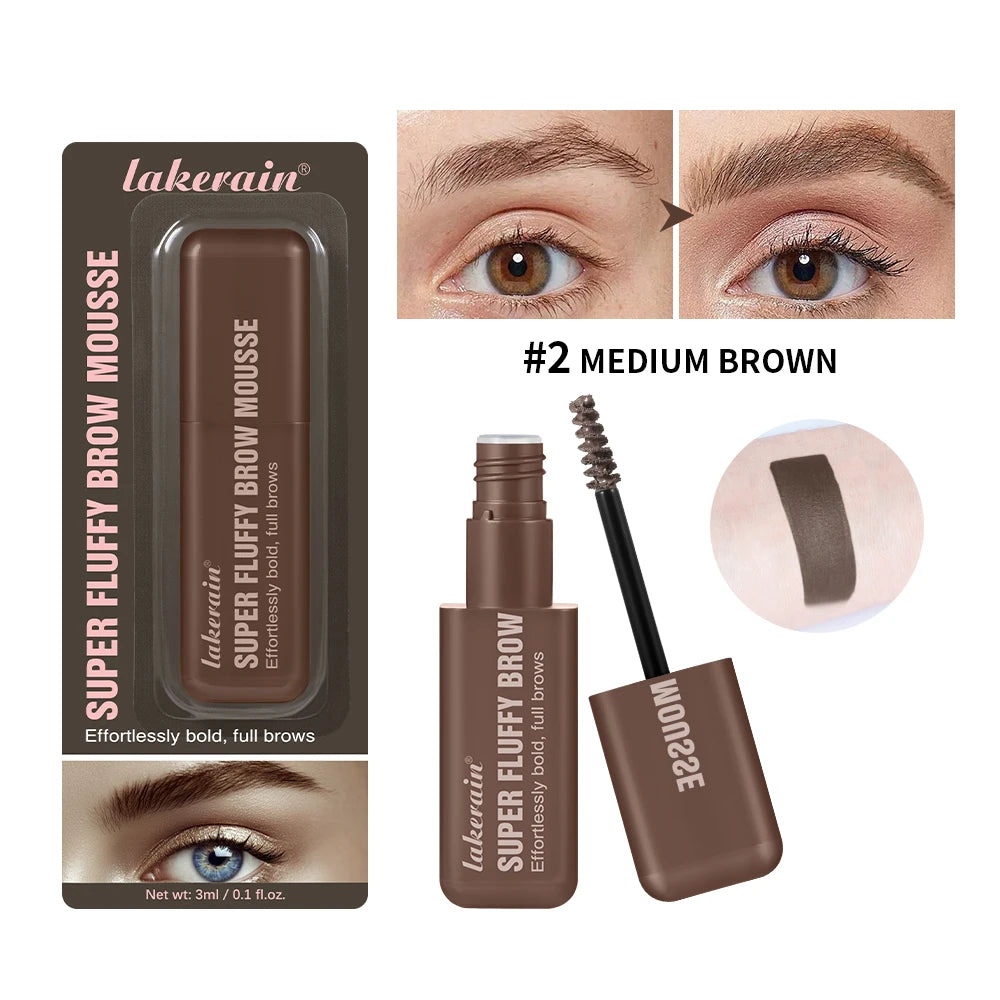Mousse Sourcils Volumisante Longue Tenue — Waterproof, Effet Duveteux, 6 Teintes