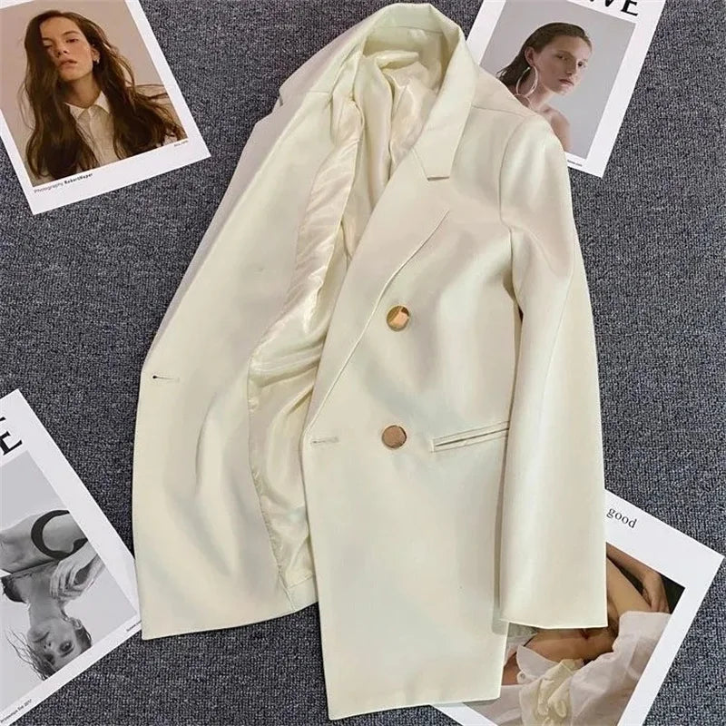Double-Breasted Blazer with Notch Lapel