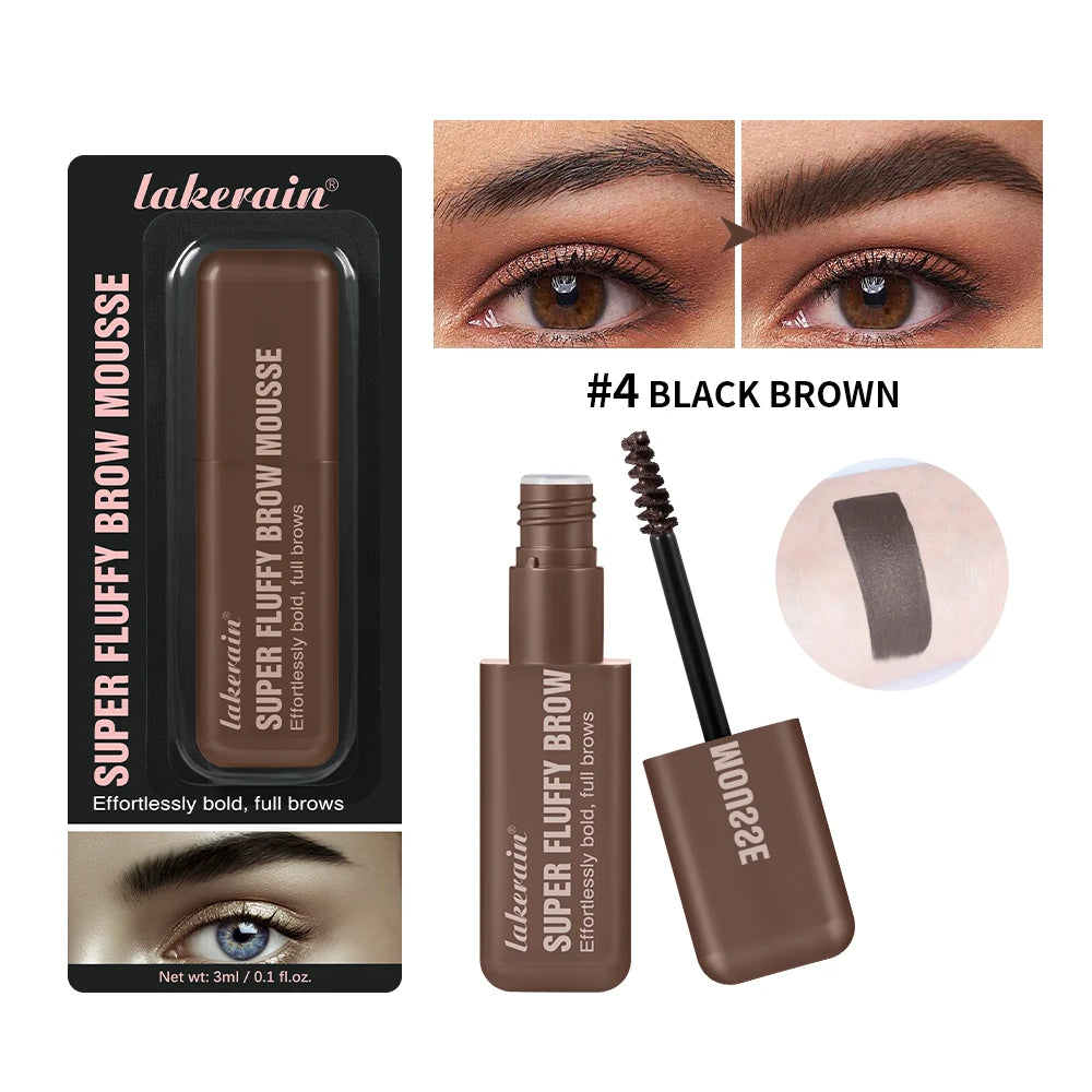 Mousse Sourcils Volumisante Longue Tenue — Waterproof, Effet Duveteux, 6 Teintes