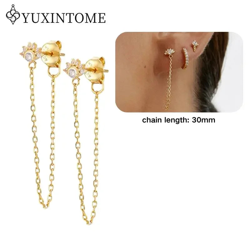 Boucles d'Oreilles Créoles Huggie Argent 925 – Zircon & Cristal, Goutte d'Eau, Certifiées GDTC, 73 Styles