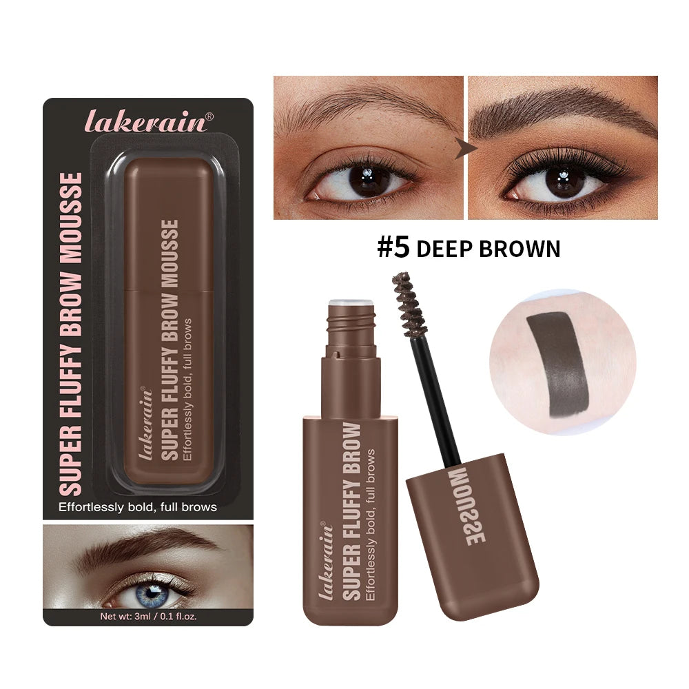 Mousse Sourcils Volumisante Longue Tenue — Waterproof, Effet Duveteux, 6 Teintes
