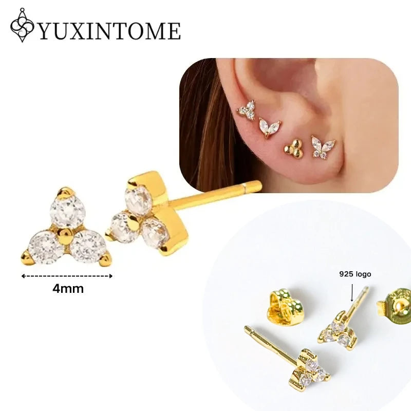 Boucles d'Oreilles Créoles Huggie Argent 925 – Zircon & Cristal, Goutte d'Eau, Certifiées GDTC, 73 Styles