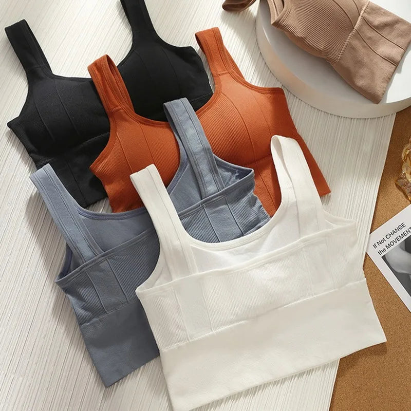 Seamless Women's Sports Bra – Breathable, Shockproof, Push-Up, Yoga & Fitness