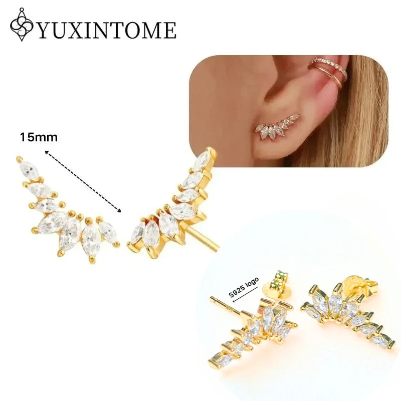 Boucles d'Oreilles Créoles Huggie Argent 925 – Zircon & Cristal, Goutte d'Eau, Certifiées GDTC, 73 Styles