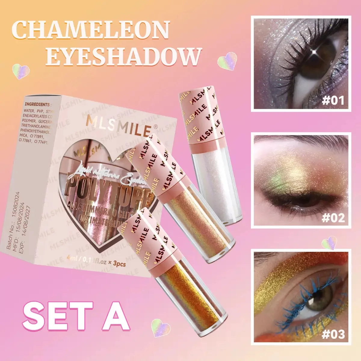 Fard à Paupières Liquide Multichromatique — Shimmer Polarisé, Séchage Rapide, Effet Caméléon