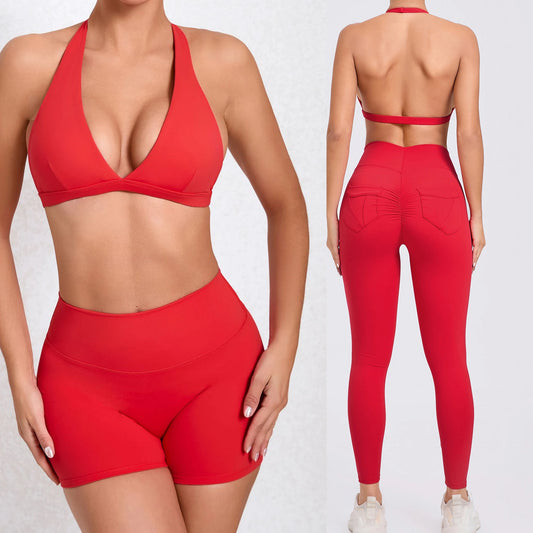 Ensemble de Sport Femme – Brassière Sans Coutures, Short ou Legging Taille Haute | Séchage Rapide