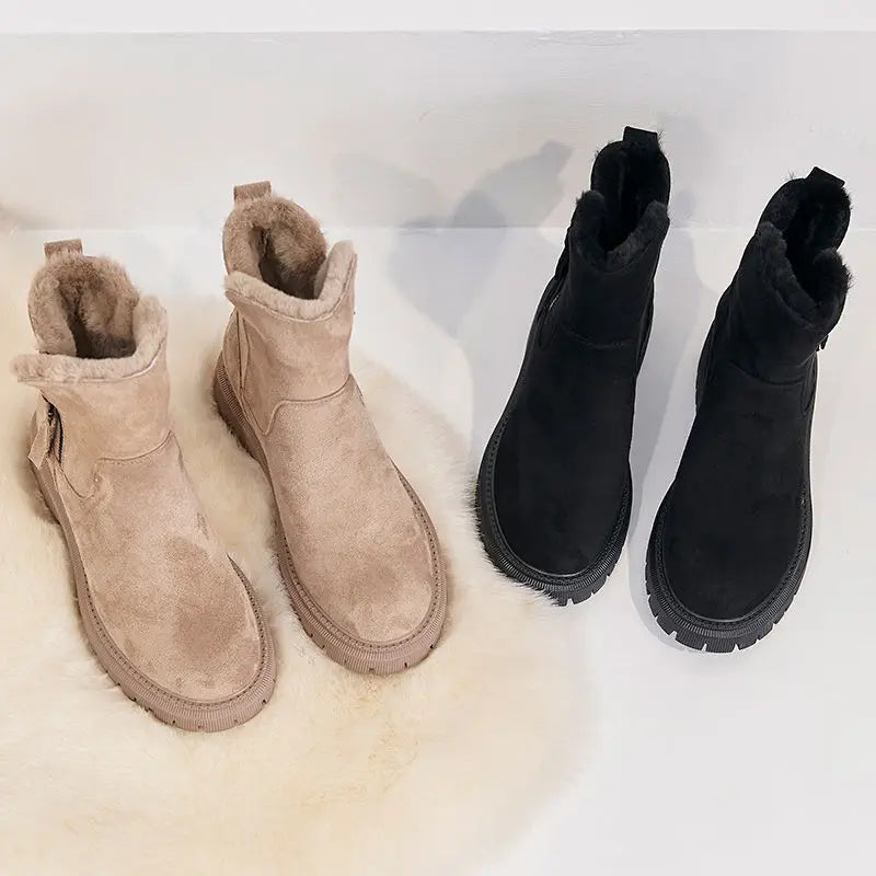 Bottes à enfiler doublées pour femme