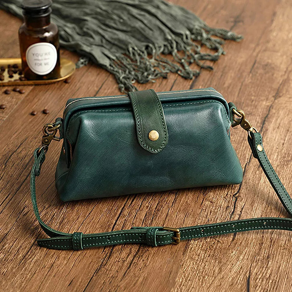 Sac à bandoulière en cuir décontracté - Style rétro vintage pour femme