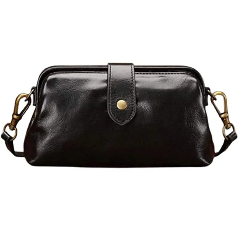 Sac à bandoulière en cuir décontracté - Style rétro vintage pour femme