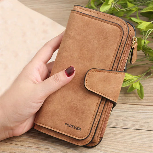 Portefeuille long en cuir PU pour femme - Grande capacité avec porte-cartes et porte-monnaie