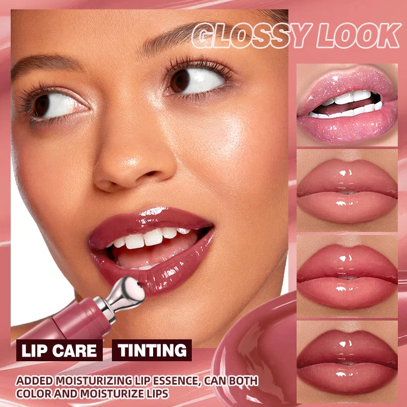 Gloss Miroir Longue Tenue – Texture Légère, Hydratant & Waterproof, Éclat Naturel | 4 Teintes