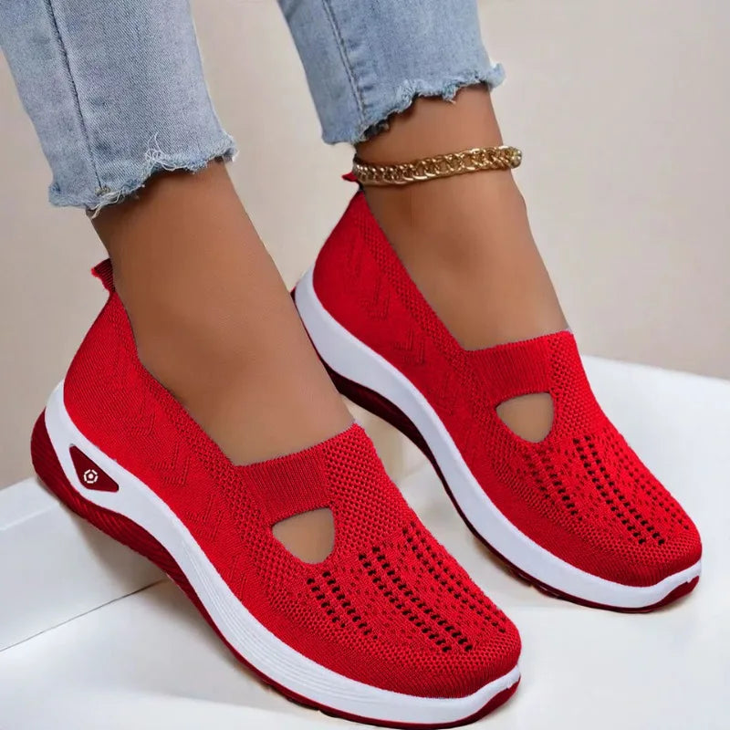 Women's Breathable Mesh Canvas Shoes – Lightweight Slip-On Sneakers, Walking Comfort