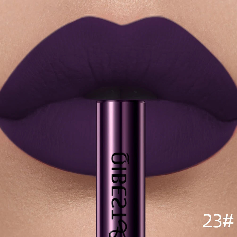 Rouge à Lèvres Liquide Mat Longue Tenue – Velours, Waterproof, 24 Teintes | QiBest
