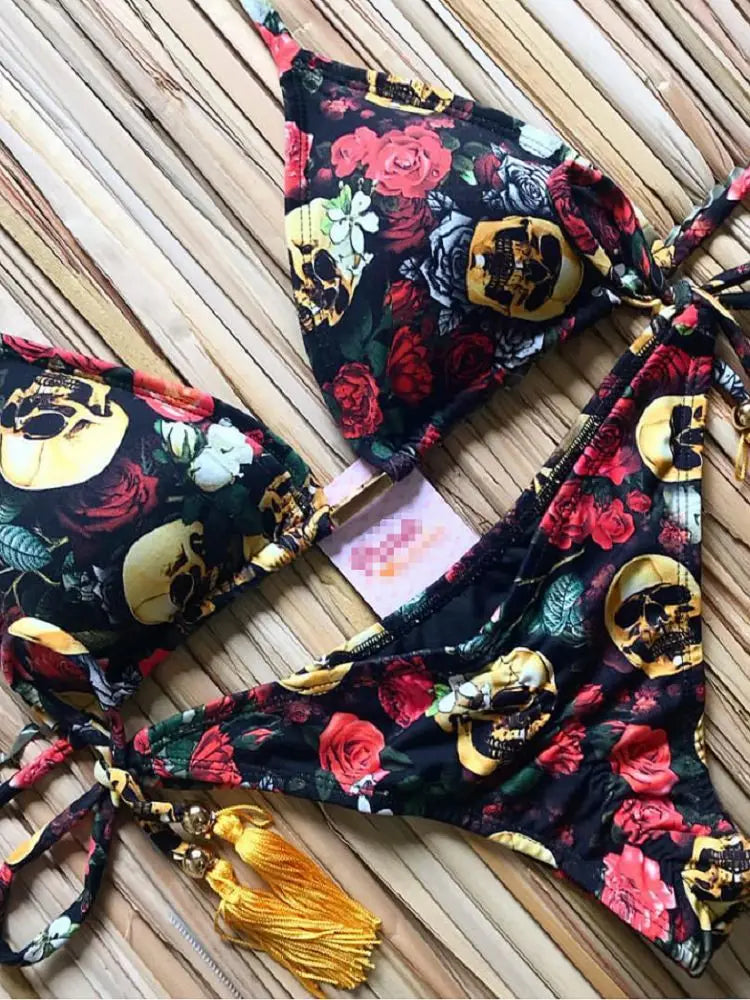 Women's Printed Push-Up Bandage Bikini – Low-Waisted, Brazilian Style, Beach Swimsuit