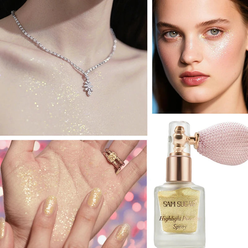 Face & Body Shimmer Spray – Ultra-Fine Illuminating Mist, Contour & Glow, Dewy Finish | 6 Shades