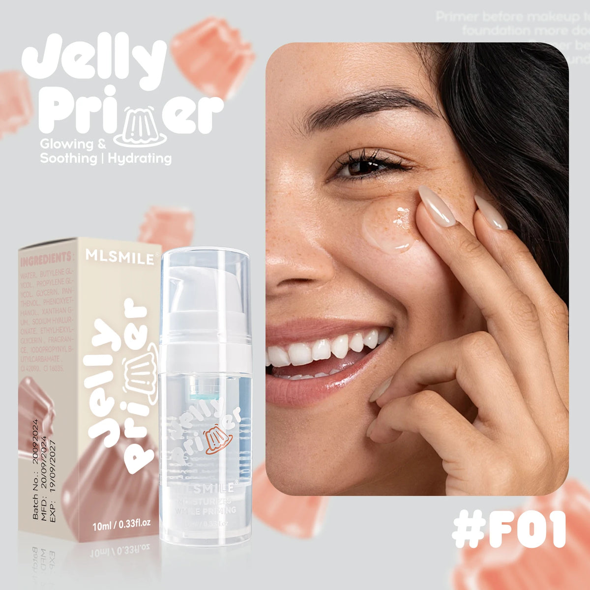 Primer Gel Transparent – Base Maquillage Matifiante, Pores Invisibles, Longue Tenue
