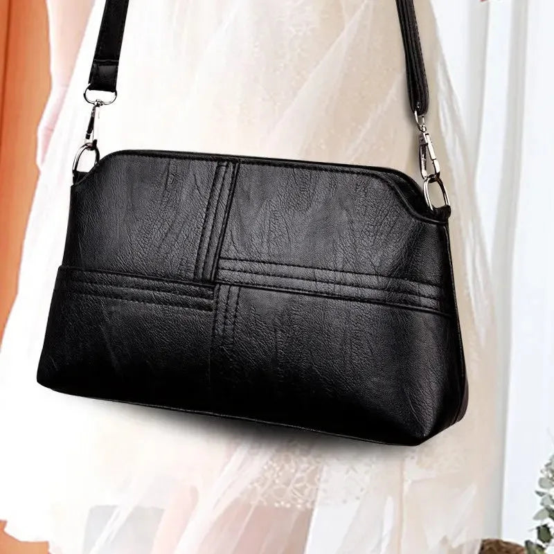 Sac à bandoulière en cuir décontracté - Style rétro vintage pour femme