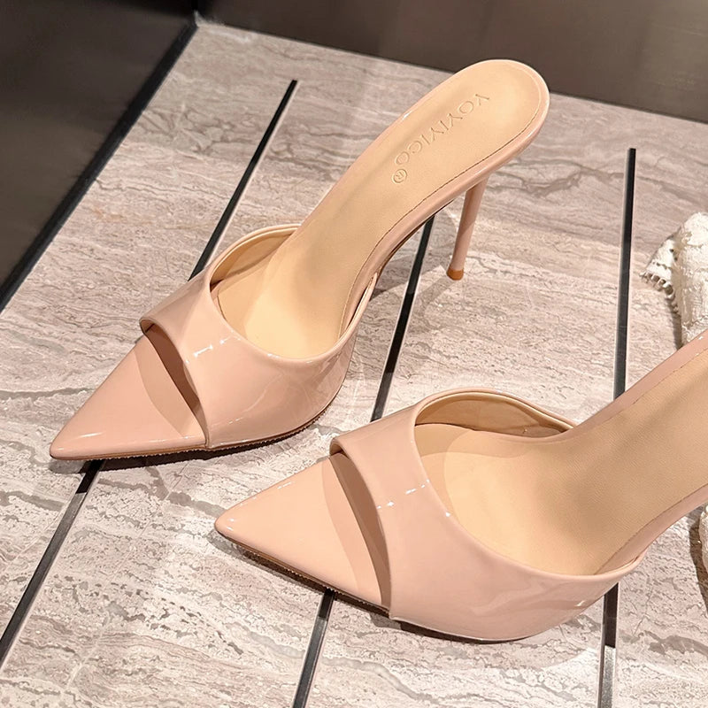 Sandales à Talons Fins en Cuir PU avec Plateforme  – Bout Ouvert, Style Soirée Élégant