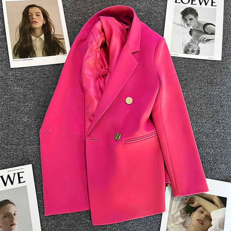 Double-Breasted Blazer with Notch Lapel
