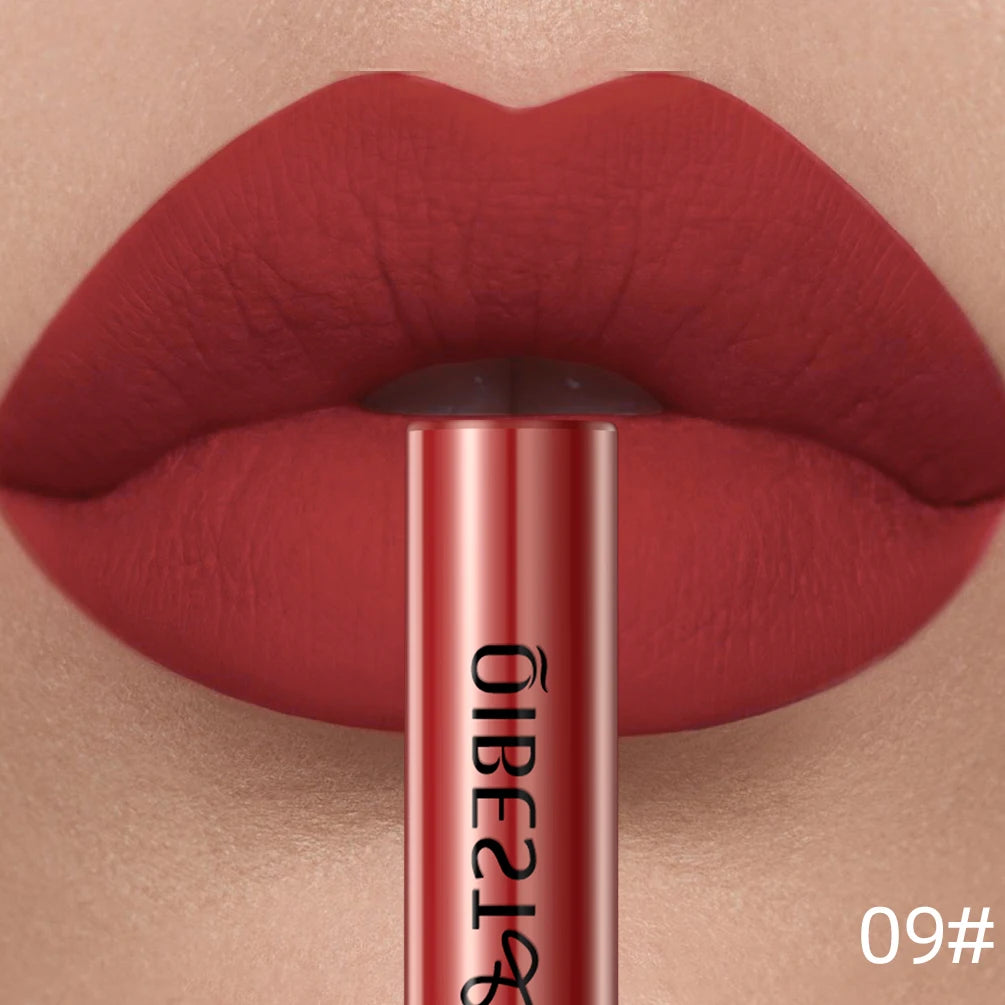 Rouge à Lèvres Liquide Mat Longue Tenue – Velours, Waterproof, 24 Teintes | QiBest