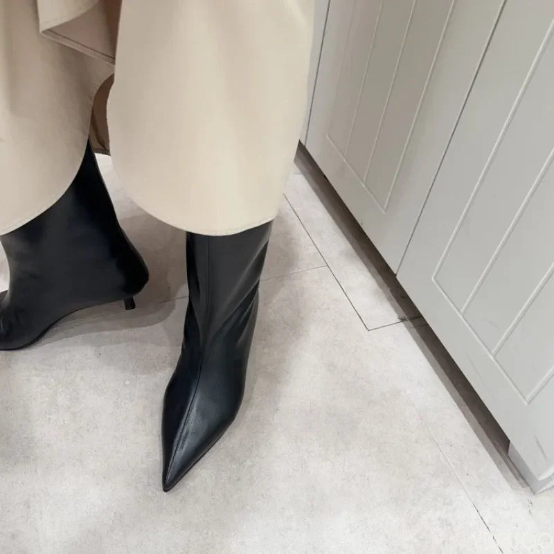 Bottes à Bout Pointu et Petit Talon Fin