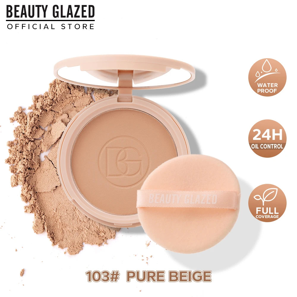 Poudre Compacte Matifiante avec Miroir – Contrôle du Sébum, Longue Tenue, Fini Naturel | 4 Teintes