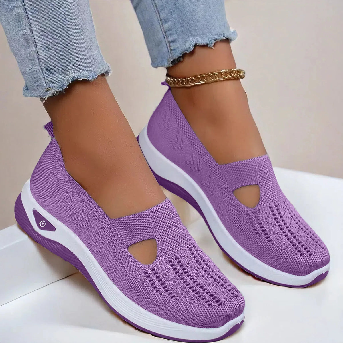 Women's Breathable Mesh Canvas Shoes – Lightweight Slip-On Sneakers, Walking Comfort