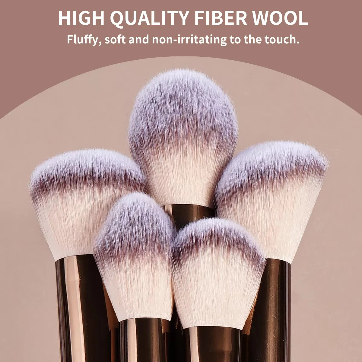Set of 13 Professional Makeup Brushes – Foundation, Powder, Eyeshadow, Blush, Kabuki