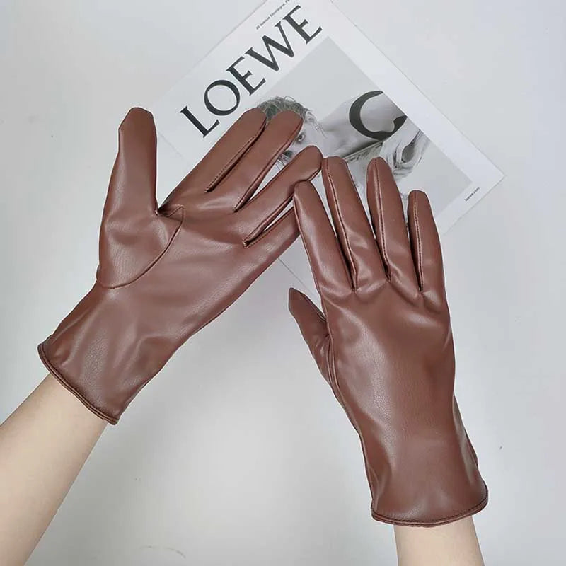 Gants doublés en similicuir