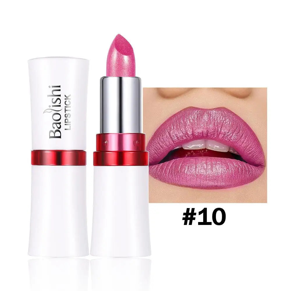 Long-Lasting Mirror Pearl Lipstick – Moisturizing, Waterproof, Flash Gloss Finish | 6 Shades