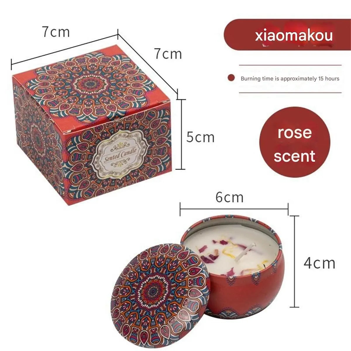 Dried Flower Aromatherapy Candle – Smokeless, Lightly Scented, Sleep Aid