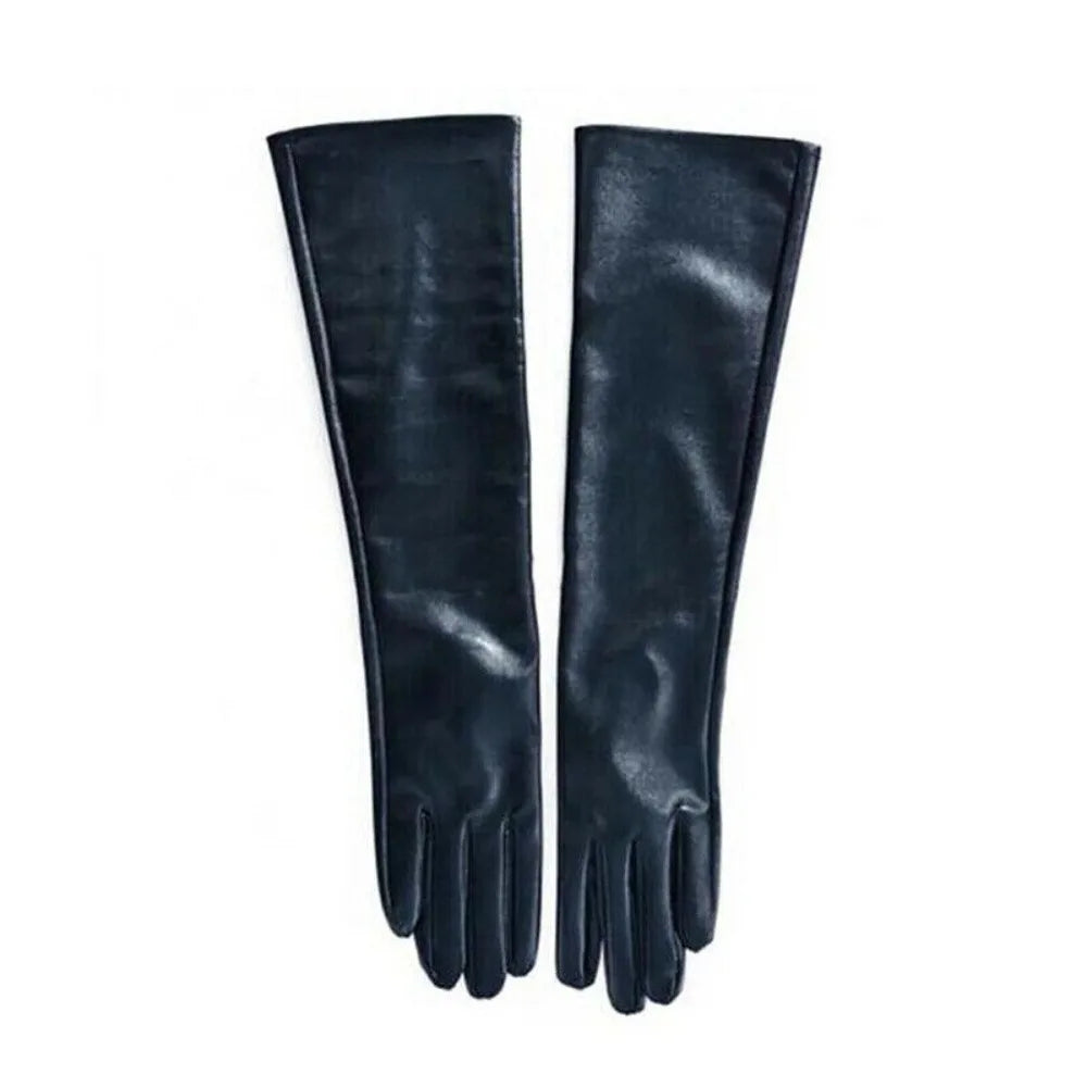 Gants longs de soirée en similicuir