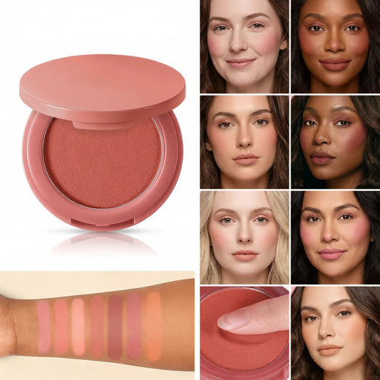 Blush Crème-Poudre Matifiant – Texture Mousse Légère, Fini Naturel, Longue Tenue | 7 Teintes