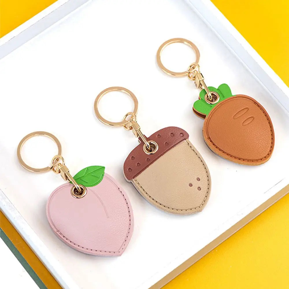 Porte-Clés Femme en Cuir PU – Pendentif Fruits Tendance, Breloque de Sac et Voiture