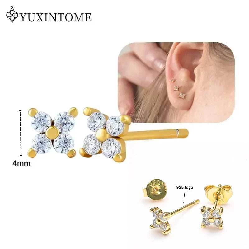 Boucles d'Oreilles Créoles Huggie Argent 925 – Zircon & Cristal, Goutte d'Eau, Certifiées GDTC, 73 Styles
