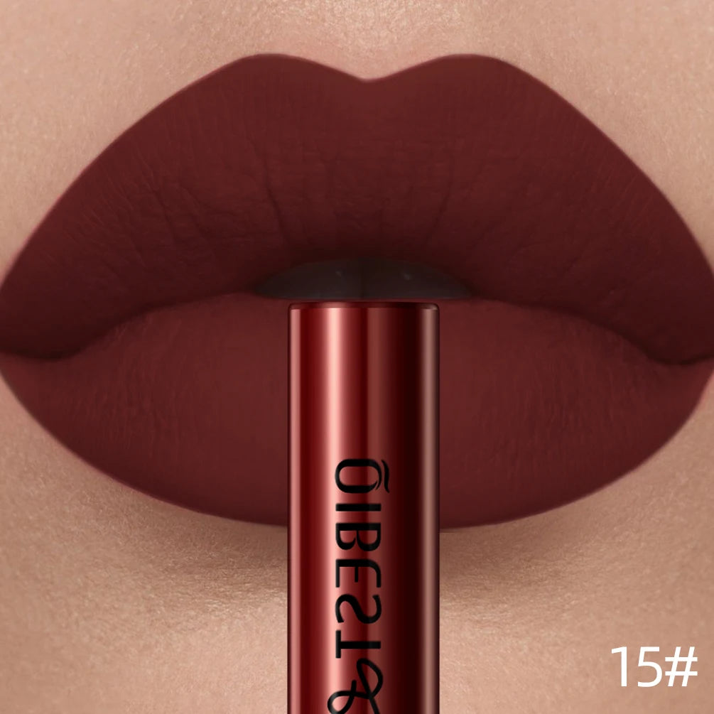 Rouge à Lèvres Liquide Mat Longue Tenue – Velours, Waterproof, 24 Teintes | QiBest