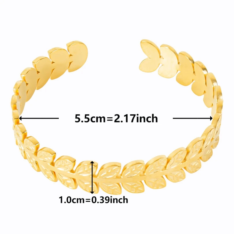 Textured Pattern Bracelet – Flower, Heart or Snake, Gold Stainless Steel, For Women