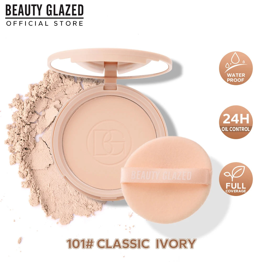 Poudre Compacte Matifiante avec Miroir – Contrôle du Sébum, Longue Tenue, Fini Naturel | 4 Teintes