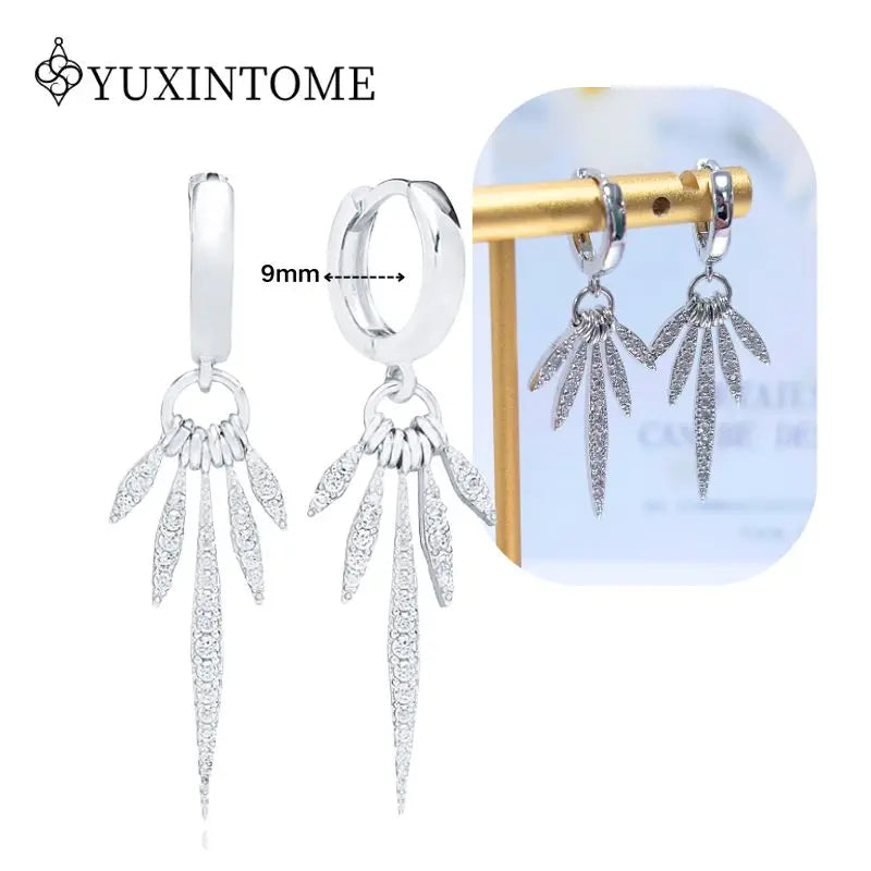 Boucles d'Oreilles Créoles Huggie Argent 925 – Zircon & Cristal, Goutte d'Eau, Certifiées GDTC, 73 Styles