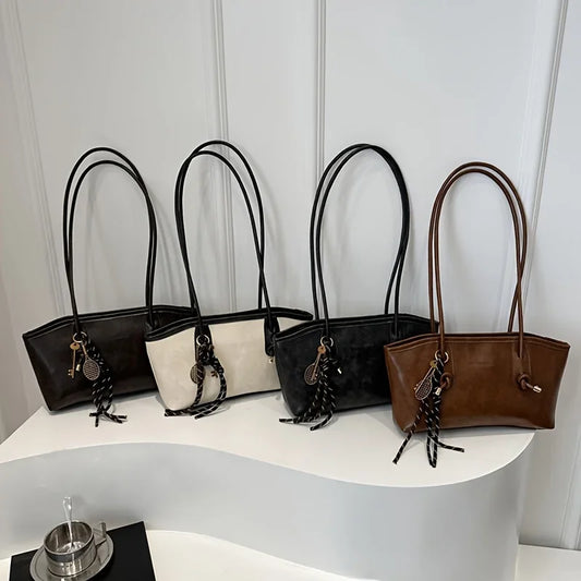 Sac à main chic en cuir pu souple pour femme - Convertible pour travail, voyage et quotidien