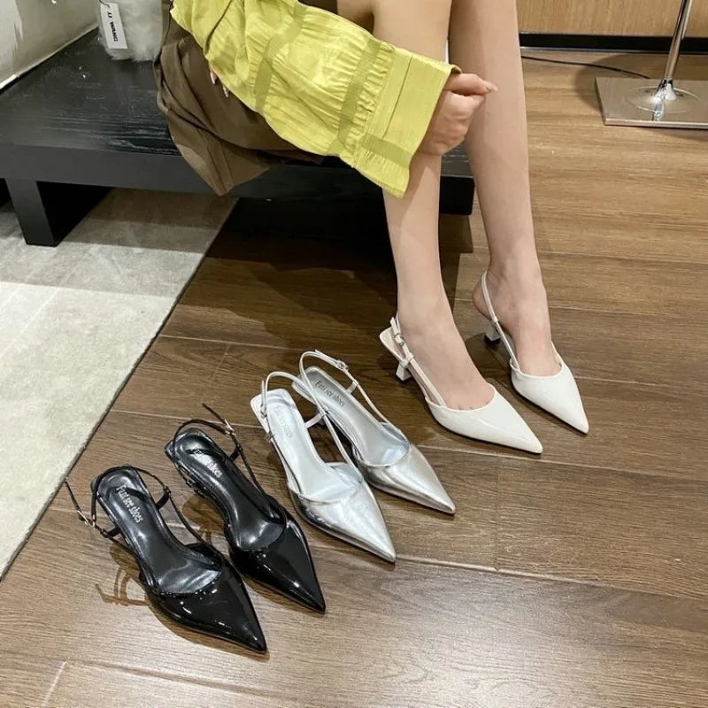 Sandales à Talons Luxe - Bout Pointu avec Bride Arrière