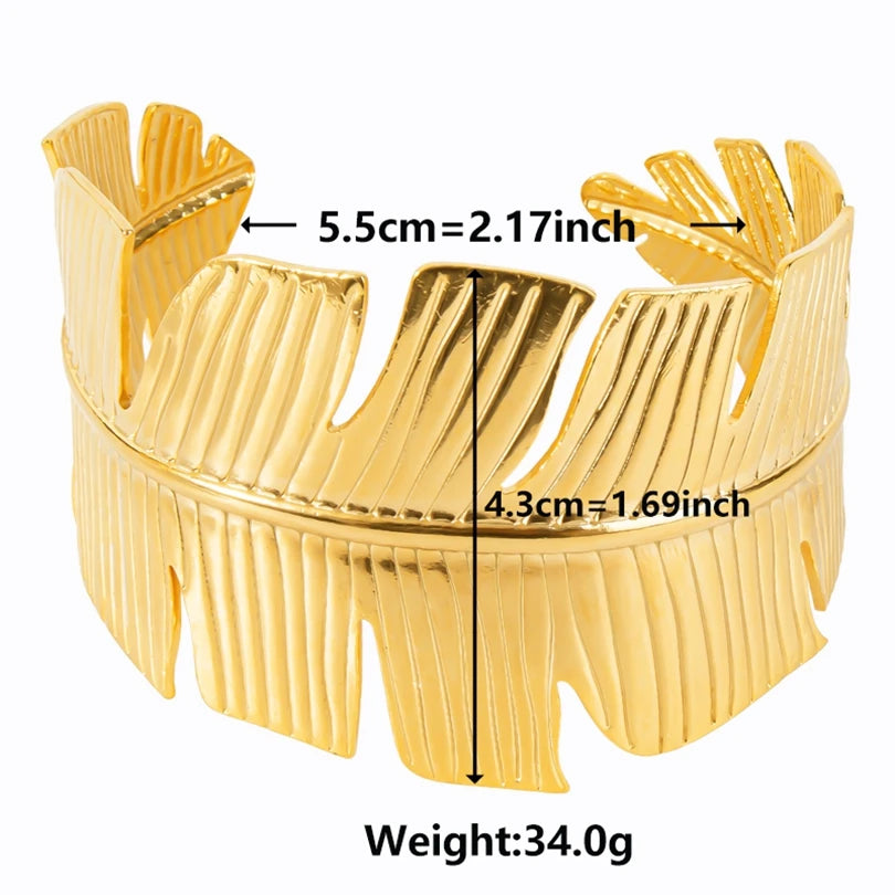 Textured Pattern Bracelet – Flower, Heart or Snake, Gold Stainless Steel, For Women
