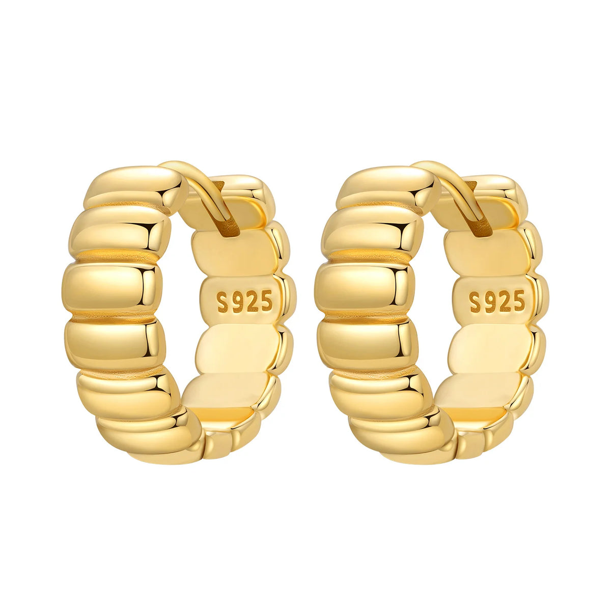18K Gold Plated 925 Sterling Silver Hoop Earrings – Zircon, Multiple Styles