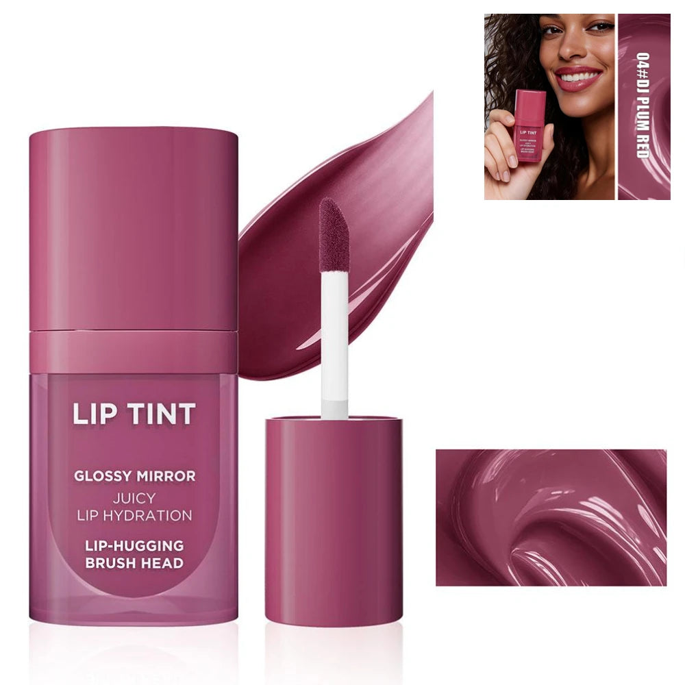 Long-Lasting Glossy Lip Stain – Matte Velvet Texture, Hydrating & Waterproof | 6 Shades