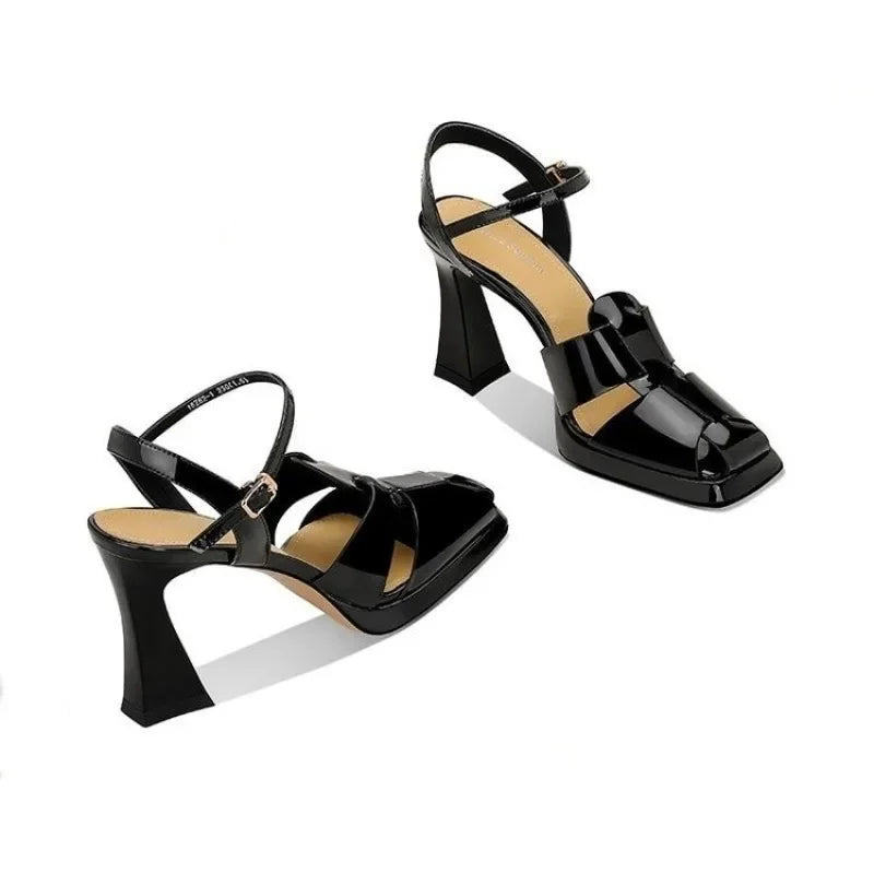 Chaussures en cuir PU à Talons Aiguilles avec Plateforme - Design Élégant Été
